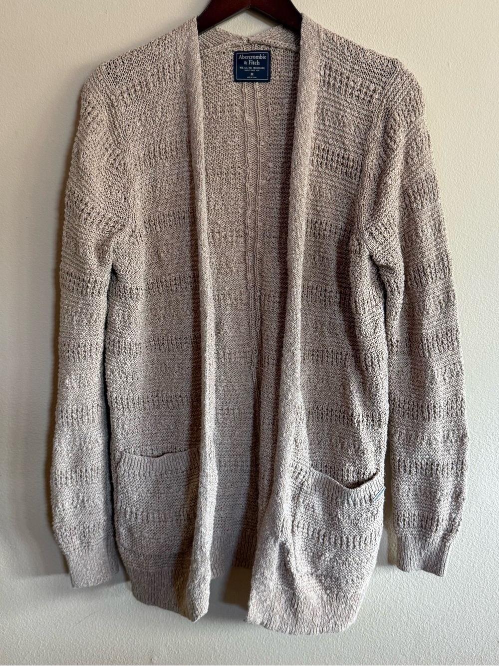Abercrombie & Fitch Open-Front Cardigan - Light Beige